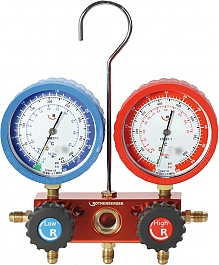 Двухпозиционный аналоговый манометрический коллектор для хладагентов R410A, R32 Rothenberger 5/16 SAE